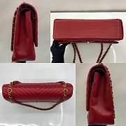 Chanel Flap Bag Chevron Lambskin Red - 33cm - 3