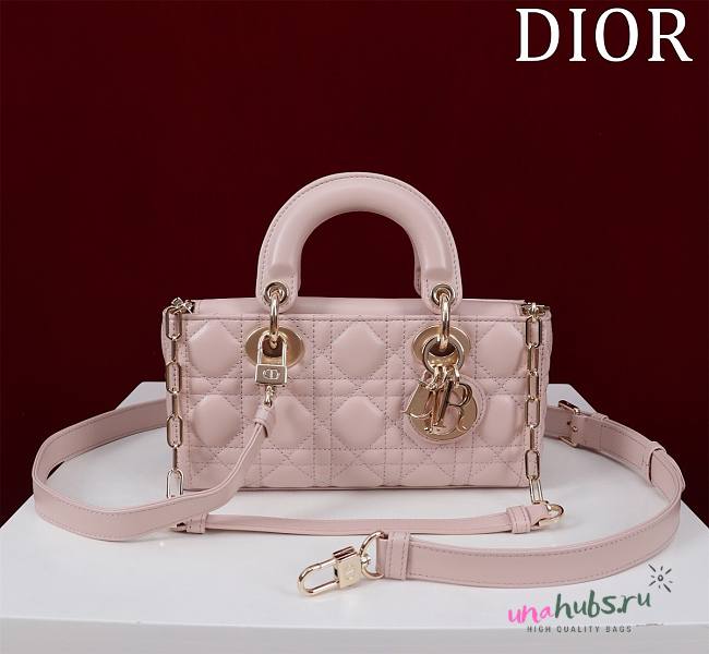 Dior Lady D-Joy Small Powder Pink Cannage Lambskin - 22x12x6.5cm - 1