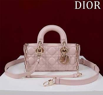 Dior Lady D-Joy Small Powder Pink Cannage Lambskin - 22x12x6.5cm