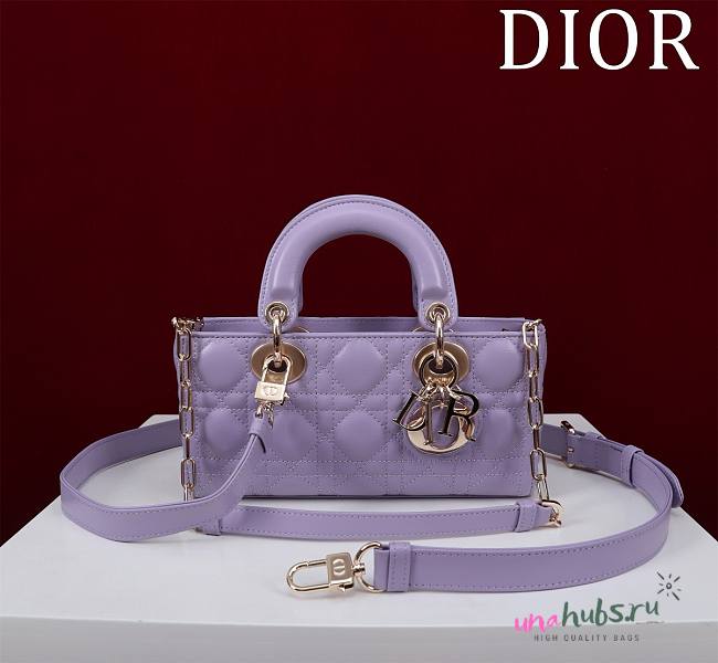 	 Dior Lady D-Joy Small Powder Purple Cannage Lambskin - 22x12x6.5cm - 1