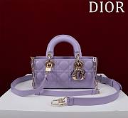 	 Dior Lady D-Joy Small Powder Purple Cannage Lambskin - 22x12x6.5cm - 1