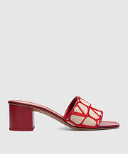 	 Valentino Garavani Toile Iconographe 60 Mule Sandals in Canvas & Leather Red - 5