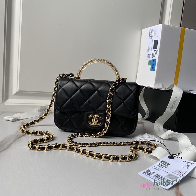 Chanel CF Mini 24s Top Handle Bag in Black - 12×19×6cm - 1