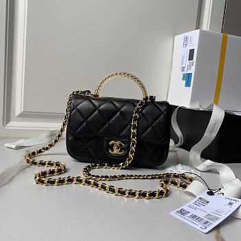 Chanel CF Mini 24s Top Handle Bag in Black - 12×19×6cm