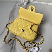 	 Chanel CF Mini 24s Top Handle Bag in Yellow - 12×19×6cm - 6