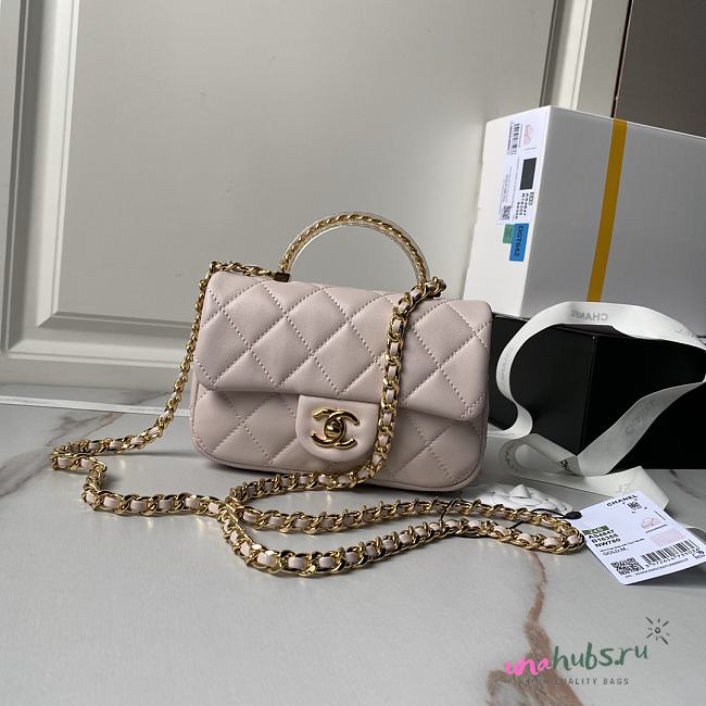 	 Chanel CF Mini 24s Top Handle Bag in Pink - 12×19×6cm - 1