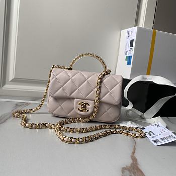 	 Chanel CF Mini 24s Top Handle Bag in Pink - 12×19×6cm