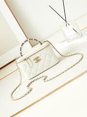 Chanel Vanity Shoulder Bag With Handle In White - 10-17-8cm - 1