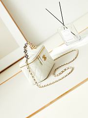 Chanel Vanity Shoulder Bag With Handle In White - 10-17-8cm - 4