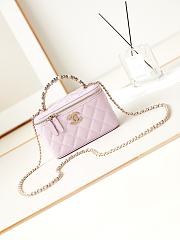 	 Chanel Vanity Shoulder Bag With Handle In Pink - 10-17-8cm - 1