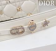 Dior Small Lady Dior My ABCDior Bag White with Gold-Finish Zodiac Sign Studs  - 5