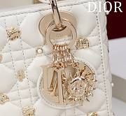 Dior Small Lady Dior My ABCDior Bag White with Gold-Finish Zodiac Sign Studs  - 3