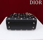 	 Dior Small Lady Dior My ABCDior Bag Black with Gold-Finish Zodiac Sign Studs - 6