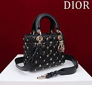 	 Dior Small Lady Dior My ABCDior Bag Black with Gold-Finish Zodiac Sign Studs - 4