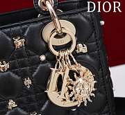 	 Dior Small Lady Dior My ABCDior Bag Black with Gold-Finish Zodiac Sign Studs - 2