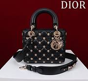 	 Dior Small Lady Dior My ABCDior Bag Black with Gold-Finish Sun Studs - 1