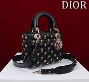 	 Dior Small Lady Dior My ABCDior Bag Black with Gold-Finish Sun Studs - 3