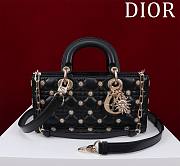 Dior Medium Lady D-Joy Black Bag with Gold-Finish Sun Studs - 26 x 13.5 x 5 cm - 1