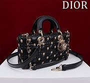 Dior Medium Lady D-Joy Black Bag with Gold-Finish Sun Studs - 26 x 13.5 x 5 cm - 2