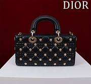 Dior Medium Lady D-Joy Black Bag with Gold-Finish Sun Studs - 26 x 13.5 x 5 cm - 3