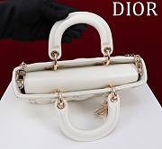 	 Dior Medium Lady D-Joy White Bag with Gold-Finish Sun Studs - 26 x 13.5 x 5 cm - 5