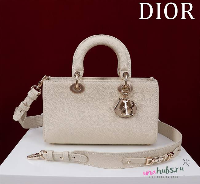 Dior Medium Lady D-Sire Powder Cream Bull Leather - 26cm - 1