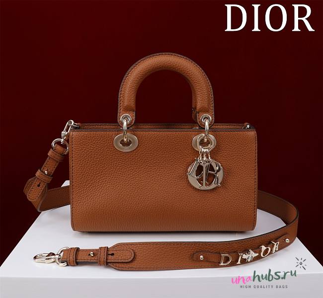 Dior Medium Lady D-Sire Powder Brown Bull Leather - 26cm - 1