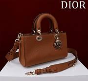 Dior Medium Lady D-Sire Powder Brown Bull Leather - 26cm - 5