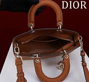 Dior Medium Lady D-Sire Powder Brown Bull Leather - 26cm - 2