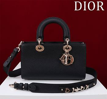 Dior Medium Lady D-Sire Powder Black Bull Leather - 26cm