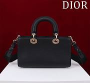 Dior Medium Lady D-Sire Powder Black Bull Leather - 26cm - 4