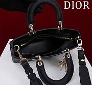 Dior Medium Lady D-Sire Powder Black Bull Leather - 26cm - 3