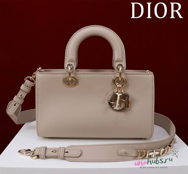 Dior Medium Lady D-Sire Powder Taupe Bull Leather - 26cm - 1