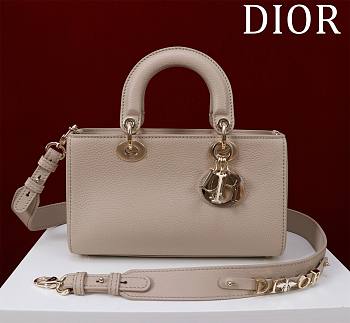 Dior Medium Lady D-Sire Powder Taupe Bull Leather - 26cm
