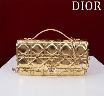 	 Dior My Dior Gold Patent Leather Bag - 21*11.5*4.5cm