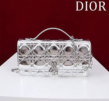 	 Dior My Dior Silver Patent Leather Bag - 21*11.5*4.5cm