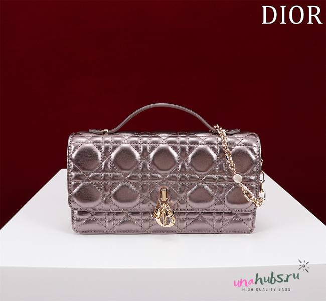 	 Dior My Dior Bronze Patent Leather Bag - 21*11.5*4.5cm - 1