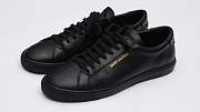 YSL Black Leather Andy Low Top Sneakers - 4