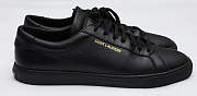 YSL Black Leather Andy Low Top Sneakers - 3