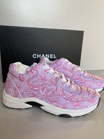 CHANEL Sneakers Pink G45585 Canvas Size 36