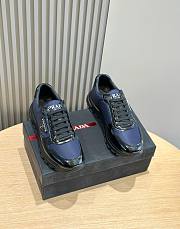 Prada Re-Nylon and brushed leather sneakers blue - 1