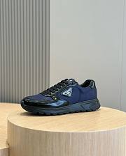 Prada Re-Nylon and brushed leather sneakers blue - 3