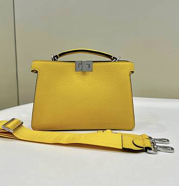 	 Peekaboo ISeeU XCross Yellow Leather Bag - 23/6/14.5cm