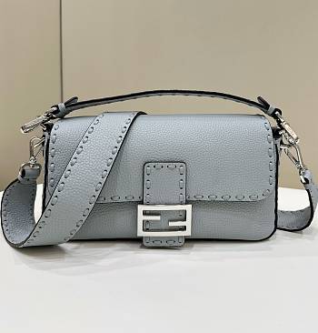 	 Fendi Peekaboo Light Blue Small Bag - 28x6.5x15cm