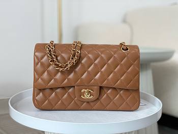Chanel Classic Flap Bag in Brown Lambskin Leather - 25cm