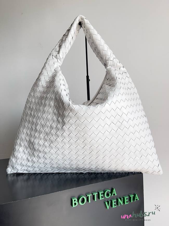 Bottega Veneta Hop large intrecciato leather white tote - 24x54x13cm - 1