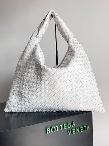 Bottega Veneta Hop large intrecciato leather white tote - 24x54x13cm