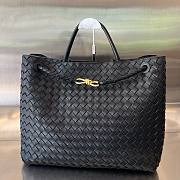 Bottega Veneta Andiamo embellished intrecciato leather black tote - 43x33x20cm - 1