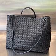 Bottega Veneta Andiamo embellished intrecciato leather black tote - 43x33x20cm - 6