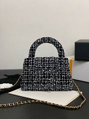 	 Chanel Kelly 23K Tweed Small Black Bag - 19x13x7cm - 5